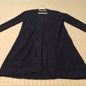 Talbots 100% Cotton Open Dark Navy Cardigan - M
